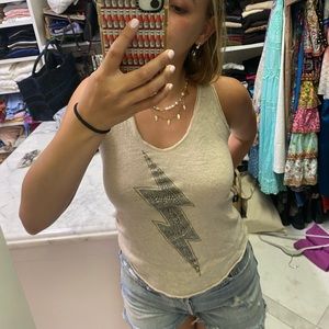 Cashmere zadig and Voltaire lightning bolt tank